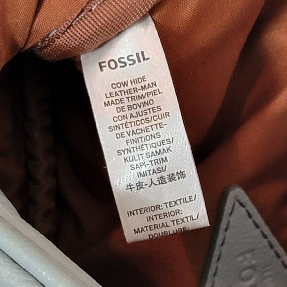 Fossil Crossbody Bag Womens Blue Pebbled Leather Shoulder Handbag Purse - Picture 16 of 16